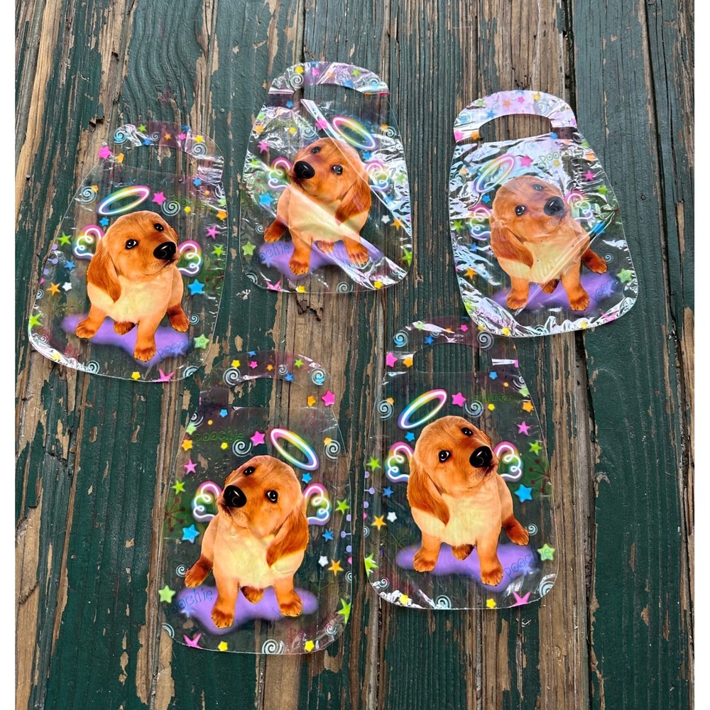 Lisa frank 5pc Poochie Puppy Angel Gift Bags Y2K Golden Retriever Vintage